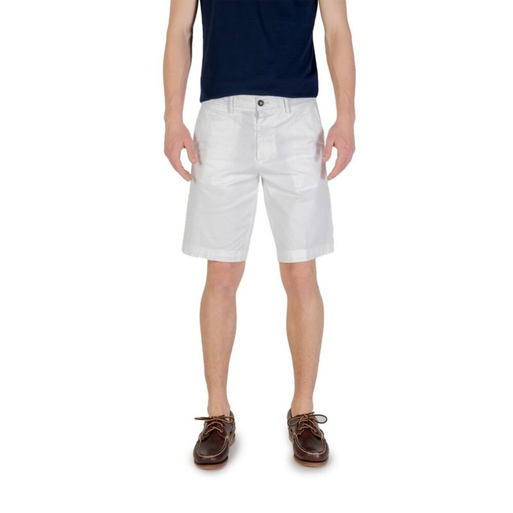 Borghese White Cotton Bermuda Men's Shorts